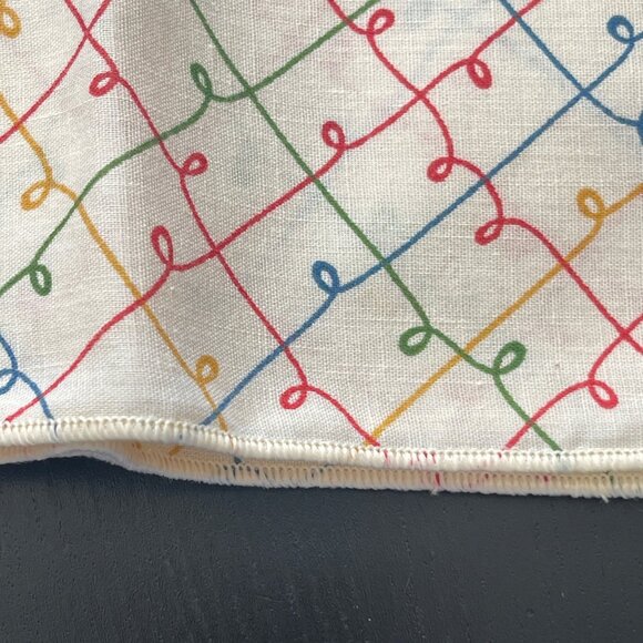 6 Napkin Set Lattice Multi-Color Red Blue Green Yellow Upcycle Crafting - Picture 3 of 5